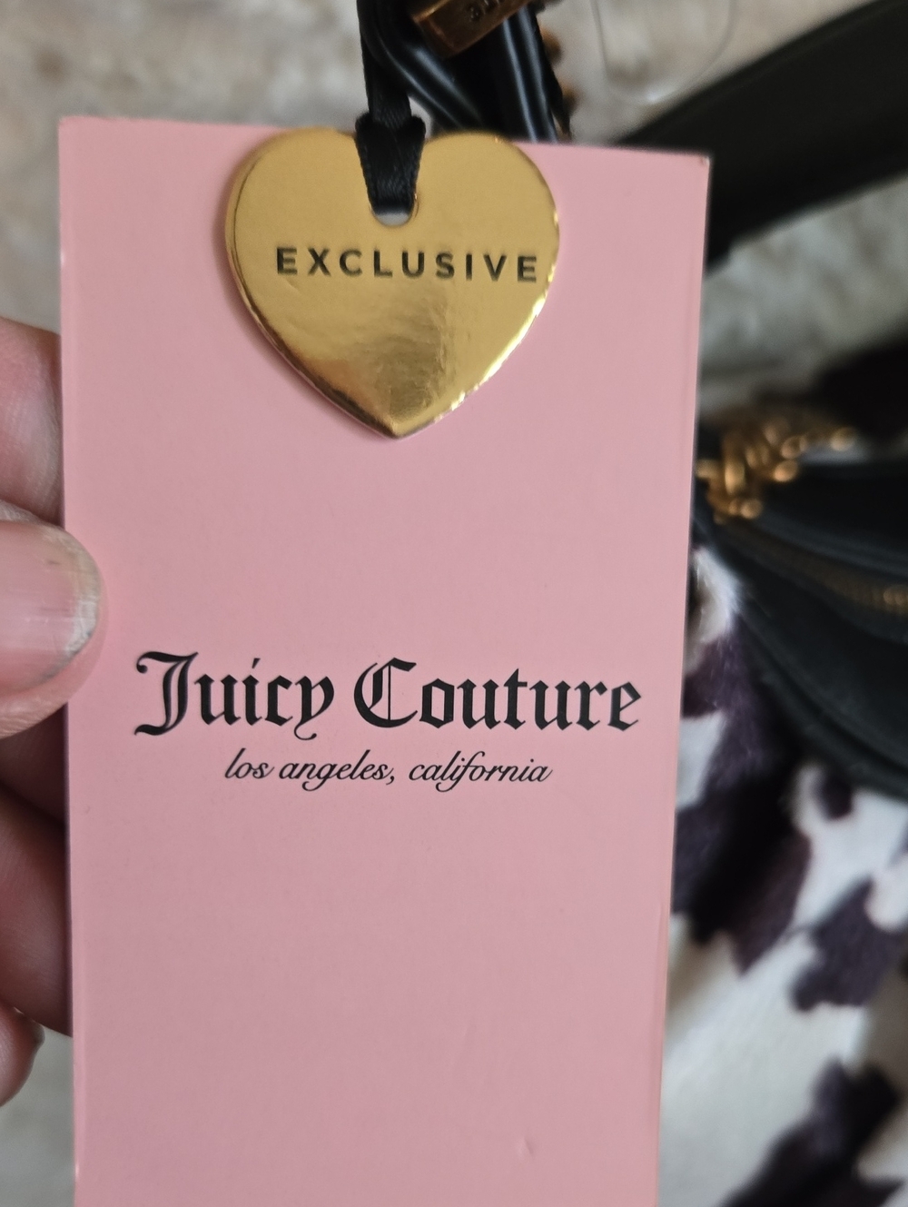 Juicy Couture Romance Cow Print HOBO Bag In Black And White - Picture 2 of 11